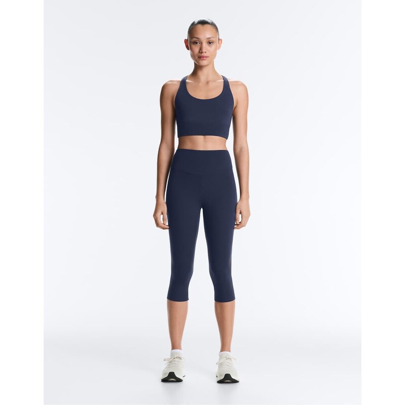 OYSHO Comfortlux high-rise 40cm capri leggings in navy 114930223
