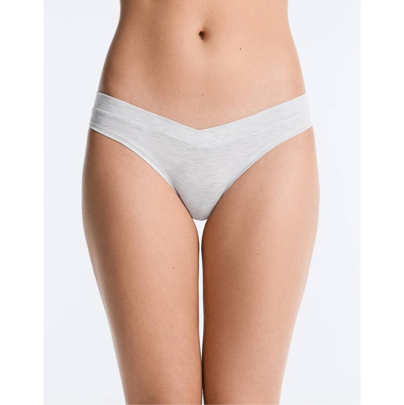 OYSHO 5 modal blend v-cut brazilian briefs in brown 114885448