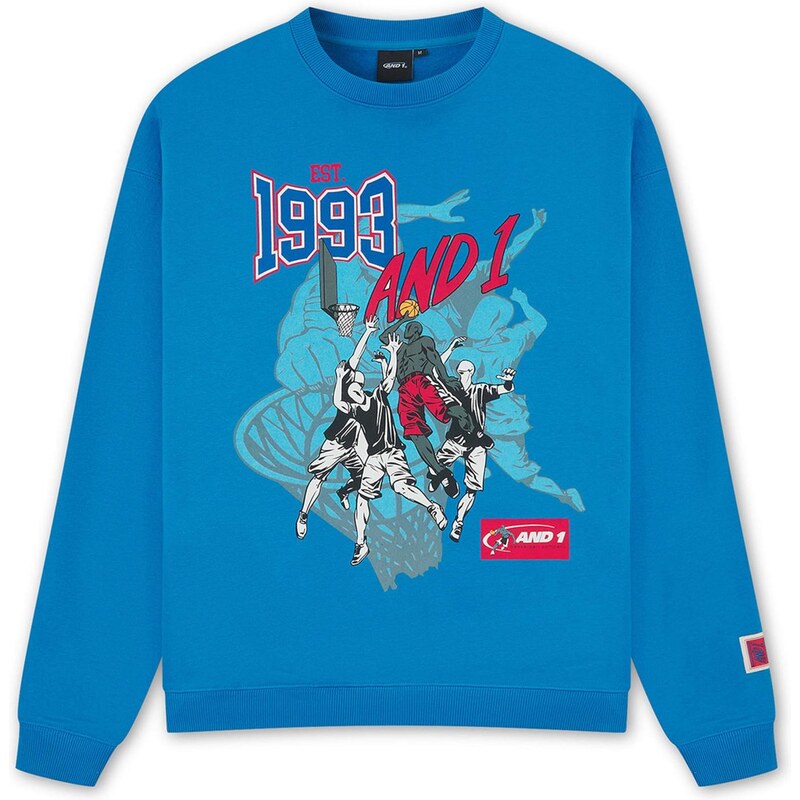 AND1 Mikina 1993 Dunk azurová / tmavě šedá / červená / černá 114884841