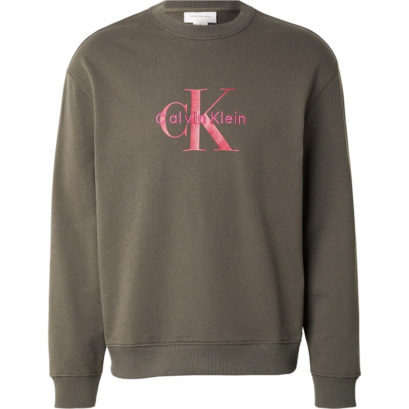 Calvin Klein Jeans Mikina olivová / červená