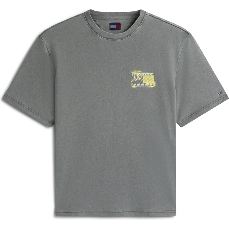 Tommy Jeans Tričko 90S světlemodrá / žlutá / čedičová šedá