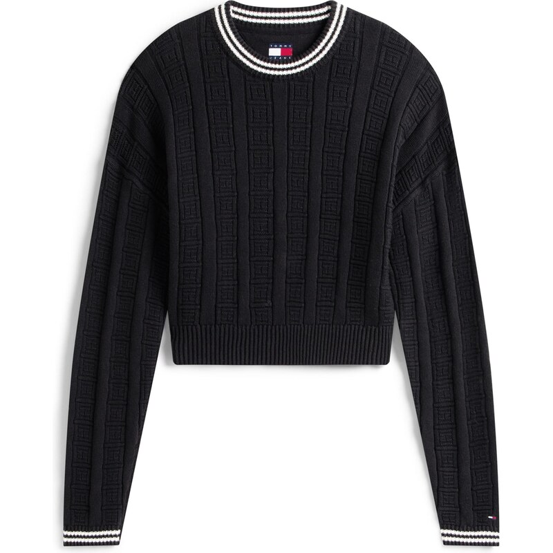 Tommy Jeans Svetr černá / bílá 114885155
