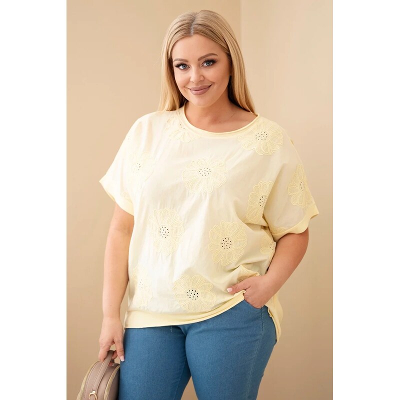 Kesi Włoski Dámská halenka Plus Size s výšivkou