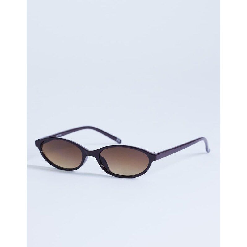 Topshop Lanzarote oval sunglasses in burgundy-Red