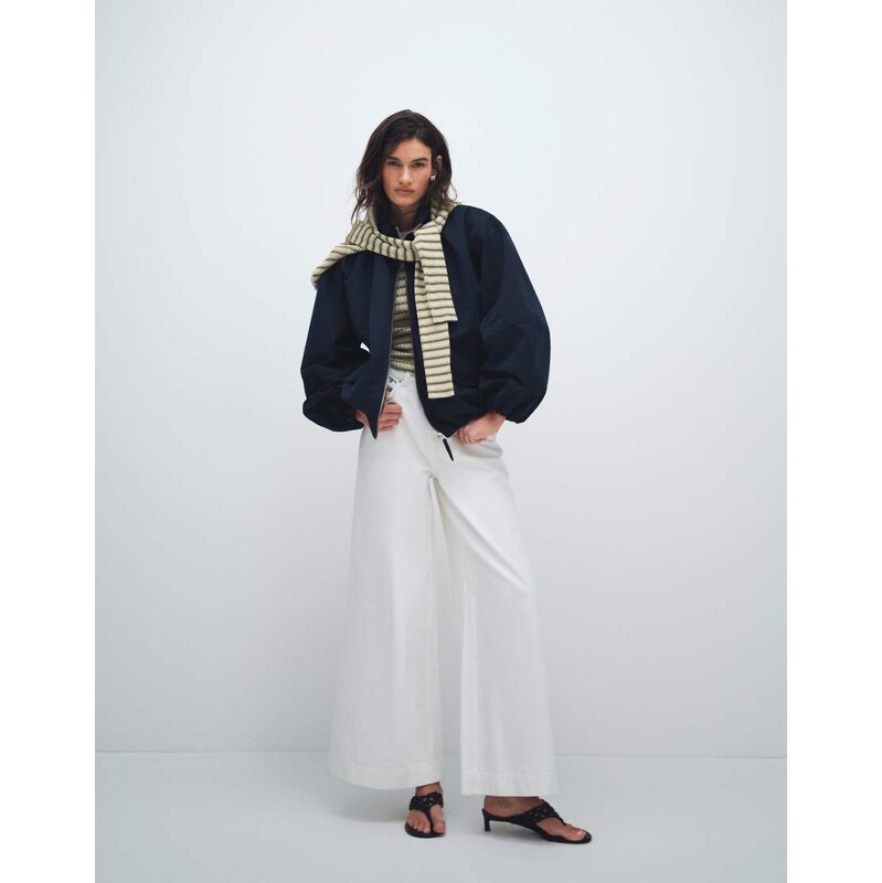 ASOS DESIGN wide leg palazzo jean in white