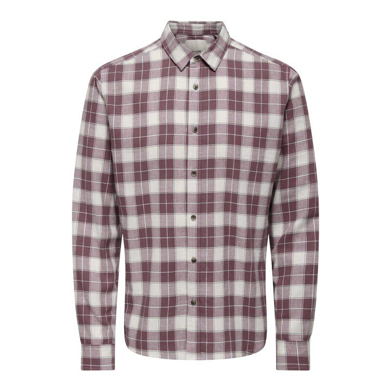 Only & Sons Košile ONSKIM šedobéžová / bílá