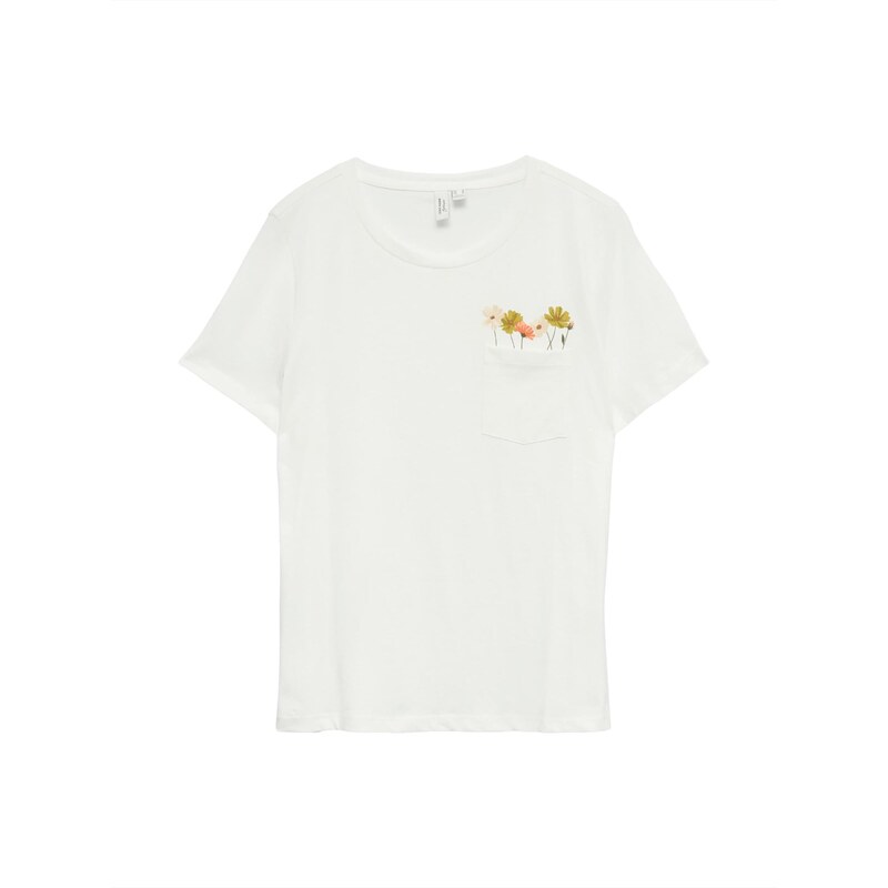 VERO MODA Tričko VMKARMA krémová / rákos / oranžová / bílá