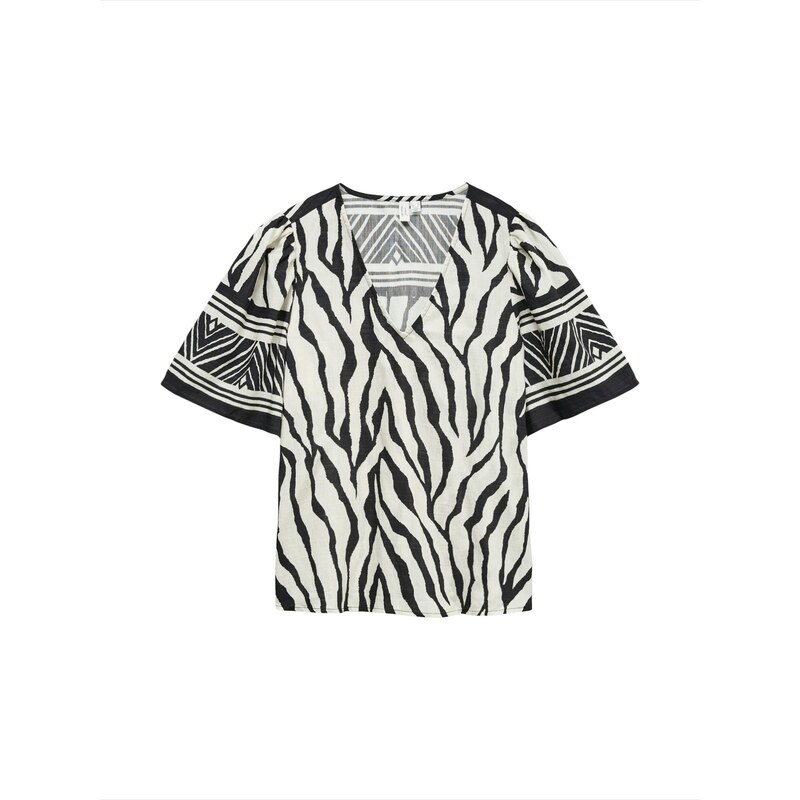 VERO MODA Halenka VMKAMILLE černá / bílá
