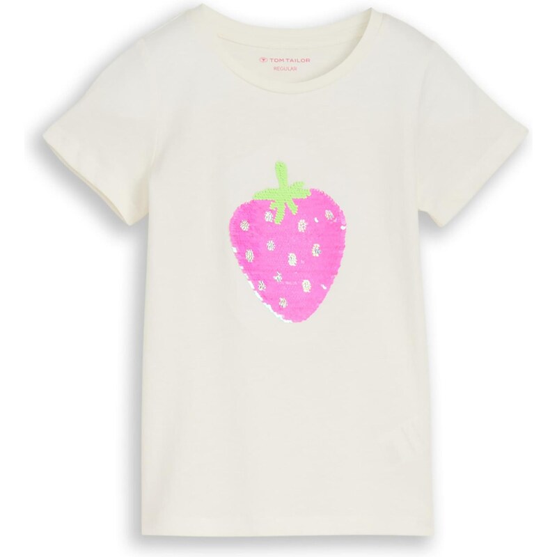 TOM TAILOR Tričko světle zelená / pink / stříbrná / bílá