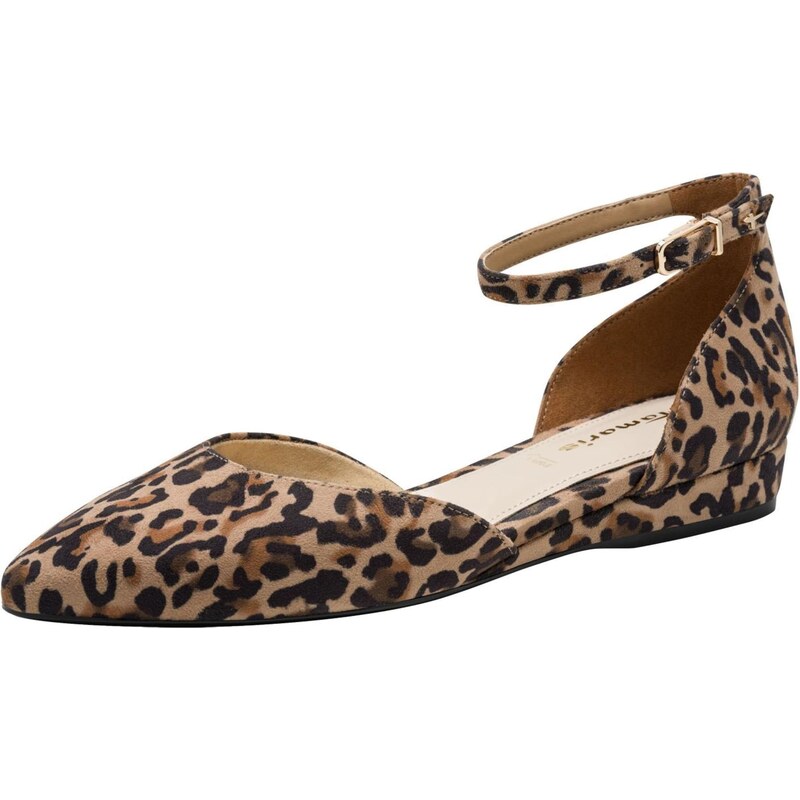 Tamaris Baleríny s řemínky hnědá / cappuccino / černá 114886585