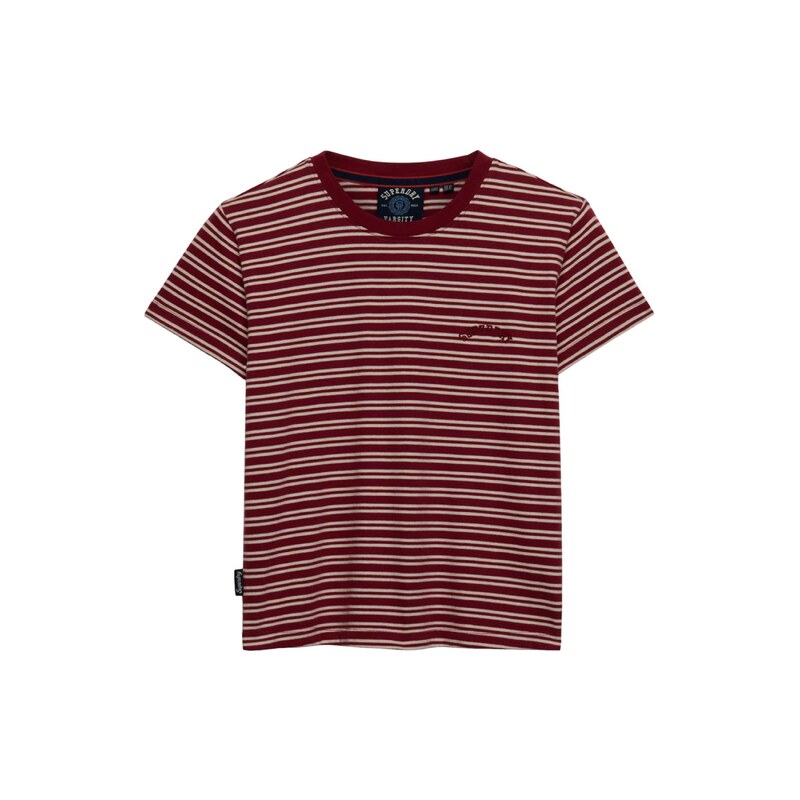 Superdry & Co Tričko Essential bordó / offwhite