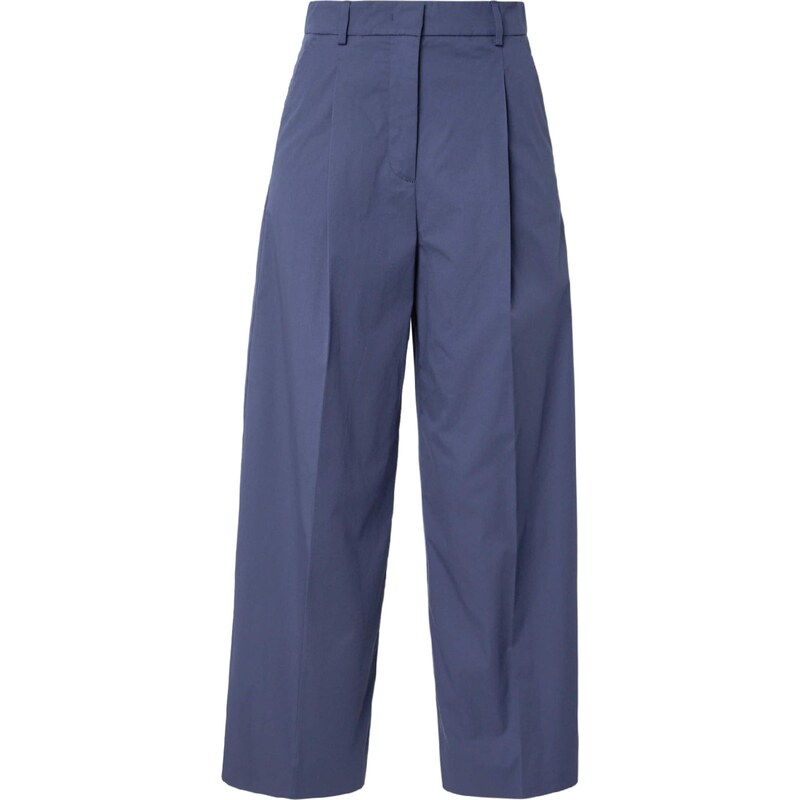 Weekend Max Mara Kalhoty se sklady v pase BELLICO námořnická modř 114888804