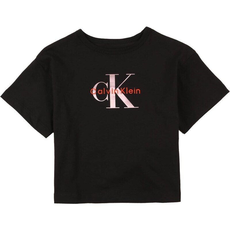 Calvin Klein Jeans Tričko růžově zlatá / oranžová / černá