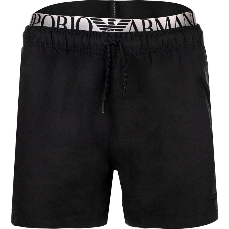Emporio Armani Plavecké šortky černá / bílá