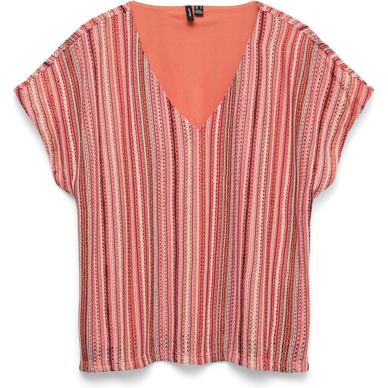VERO MODA Tričko VMDEMI korálová / růžová / bordó