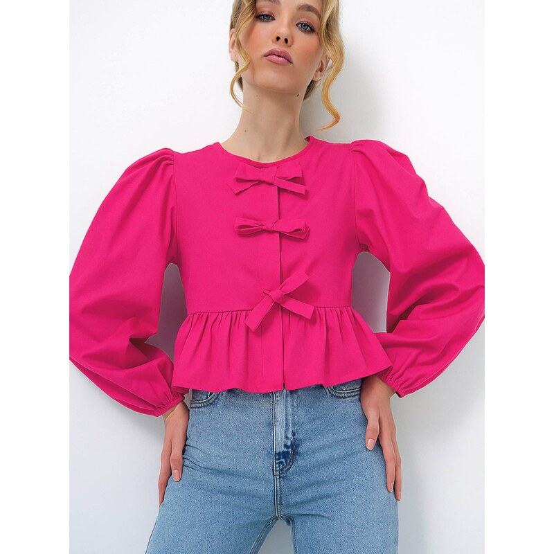 Trend Alaçatı Stili Halenka fuchsiová