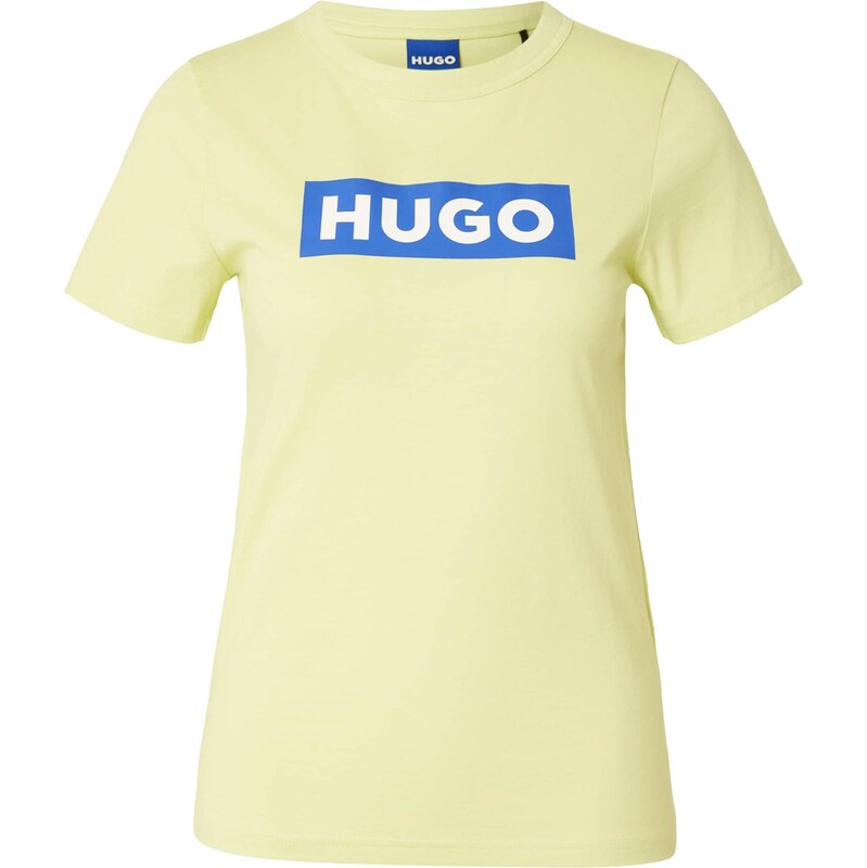 HUGO Tričko Classic královská modrá / limetková / bílá
