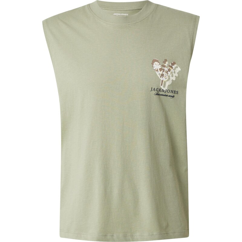 JACK & JONES Tričko JORMontauk krémová / hnědá / pastelově