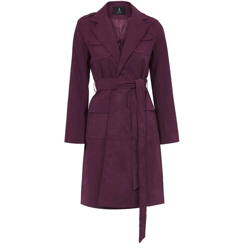 Topshop **Longline Suede Trench Coat by Rare