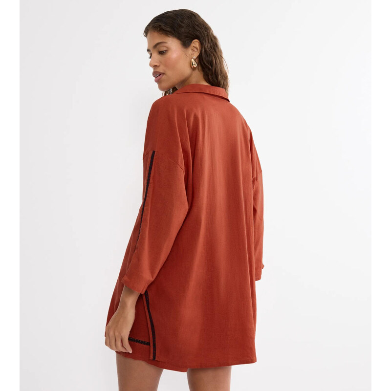Summer Wear Boyfriend Shirt 01 - HAUTE ORANGE - TRIUMPH HAUTE ORANGE - 114890795