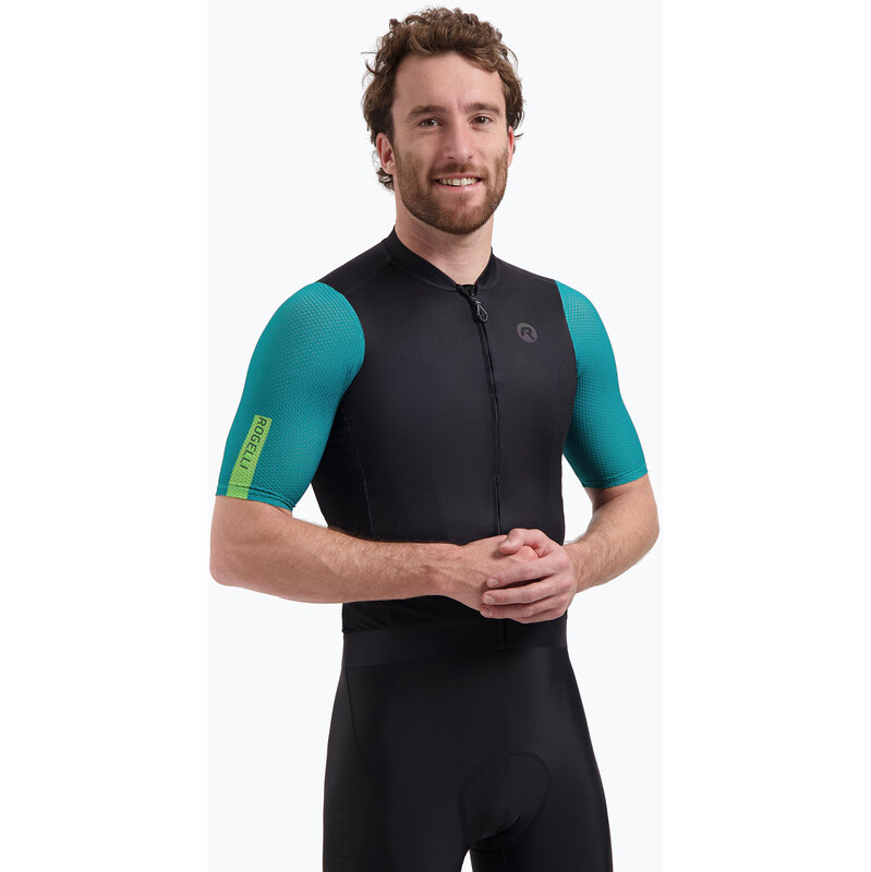 Pánský cyklistický dres Rogelli Fast black/teal/green