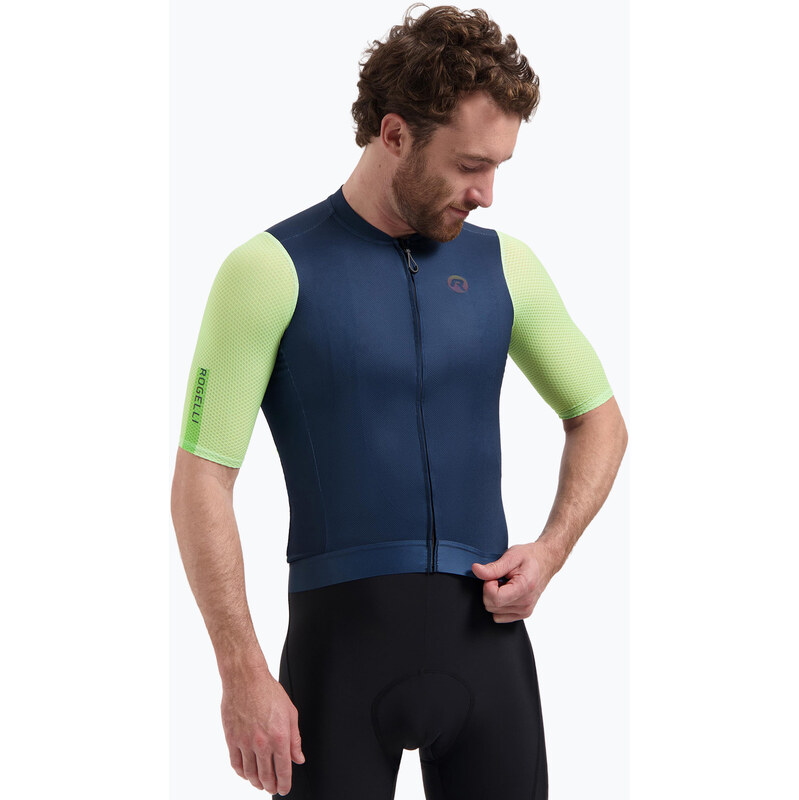 Pánský cyklistický dres Rogelli Fast blue/lime