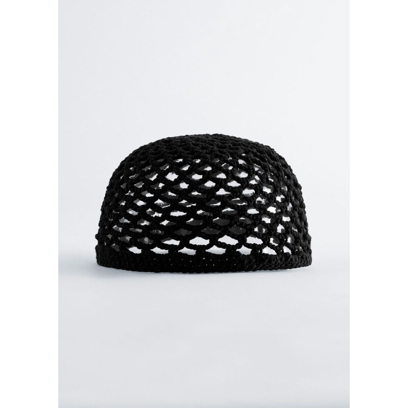 H&M - Háčkovaná čepices otevřeným vzorem - černá 114894392