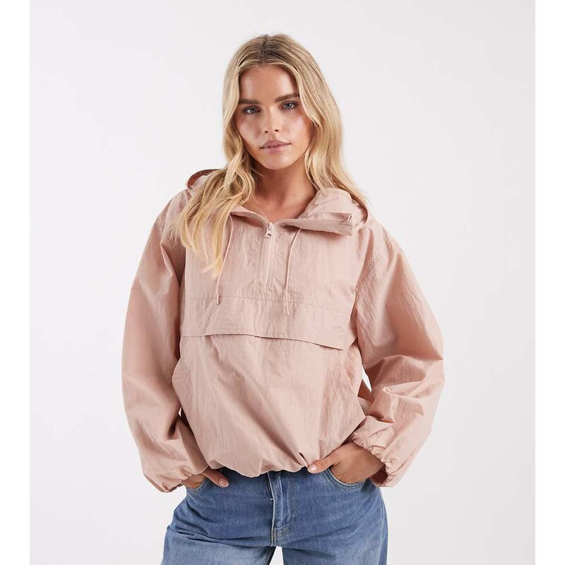 ASOS Petite ASOS DESIGN Petite shower resistant overhead track jacket 115136192