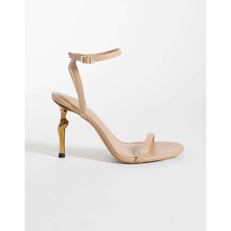 JW PEI Alivia heeled sandals with gold metal heel in khaki-Green 114939414