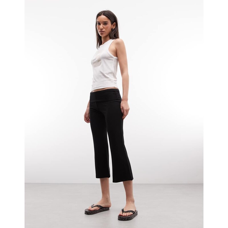 COLLUSION flared capri leggings in black