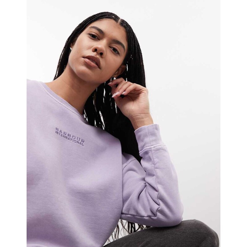 Barbour International Lyra sweatshirt in washed purple 114896206