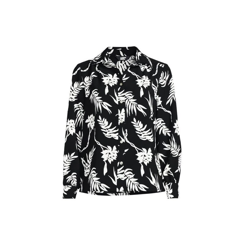 **Creaseless** Long Sleeve Shirt, Women, size: 20-22, plus, Black, 115261989