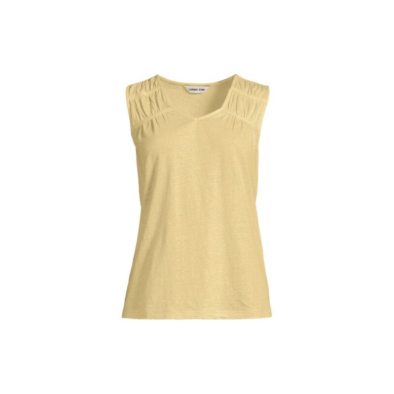 Soft Drape Linen Blend Sleeveless Top, Women, size: 3X, plus,