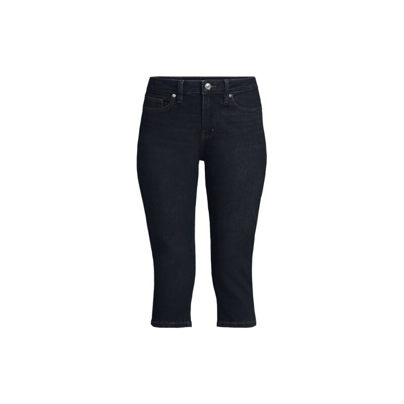 All-Day CoolMax Capri Jeans, Women, size: 10, petite, Blue, Cotton 115262078