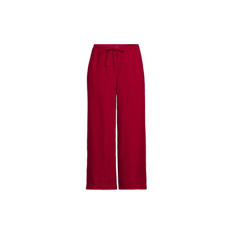 Premium Pure Linen Cropped Wide Leg Trousers, Women, size: 4,