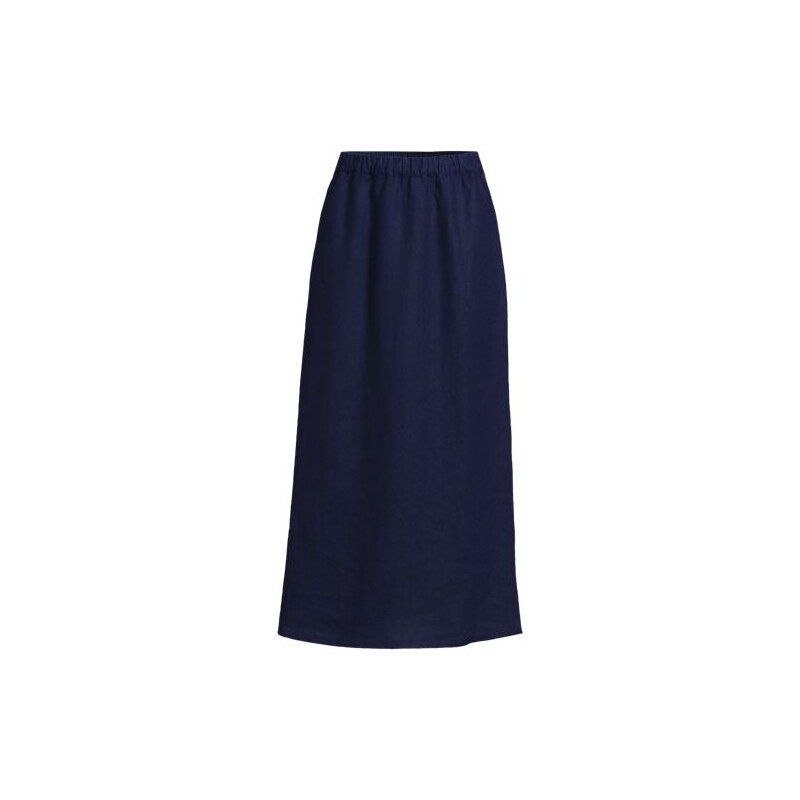 Premium Pure Linen Pull-On Midi Skirt, Women, size: 8, petite,
