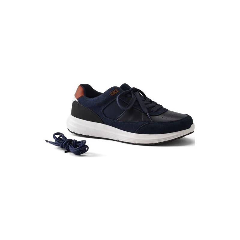 Lace‑Up Trainers, Men, size: 7, regular, Blue, Leather/Suede, by