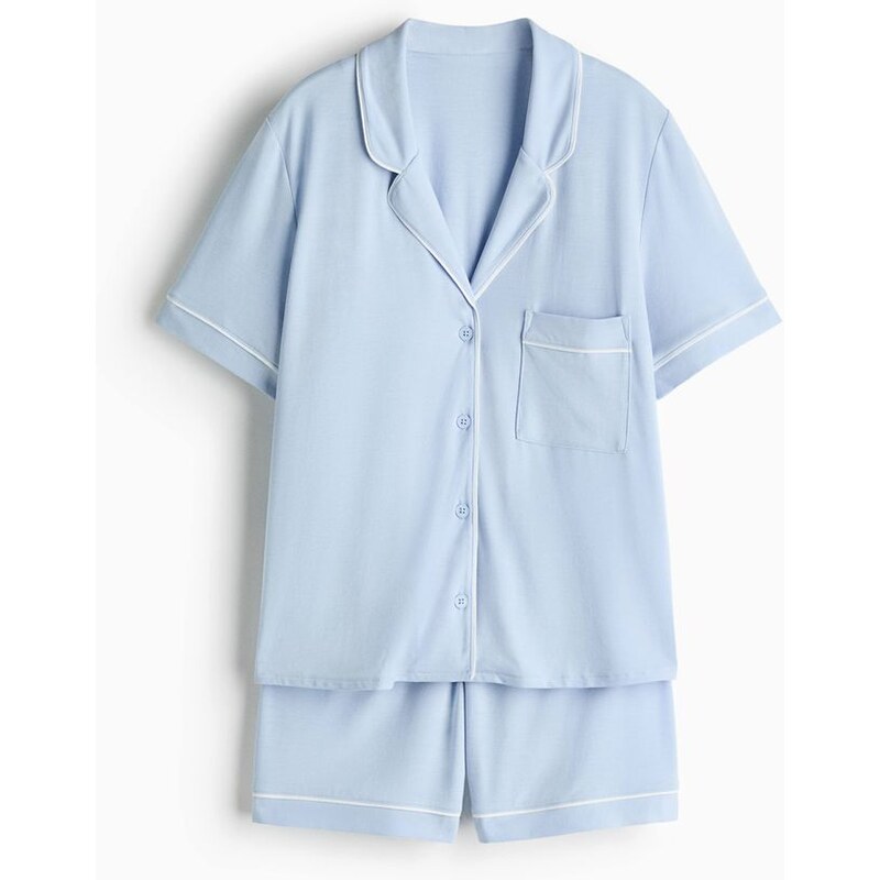 H&M - Pyžamo z viskózové směsi - modrá 114899602