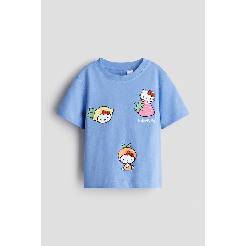 H&M - Tričkos potiskem - Modrá/Hello Kitty