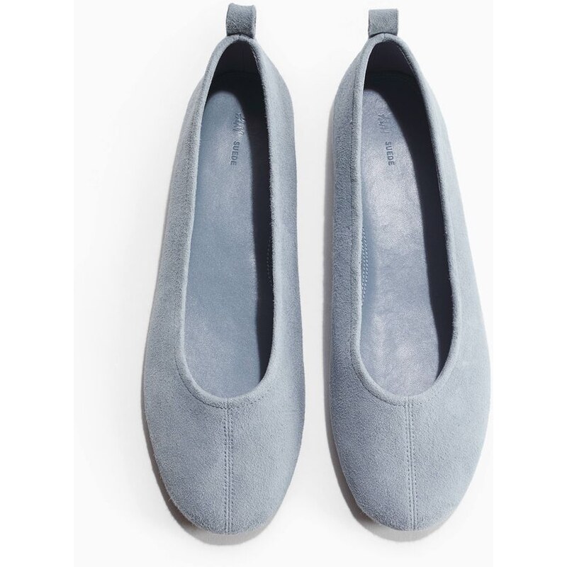 H&M - Semišové balerínky - modrá 114899642