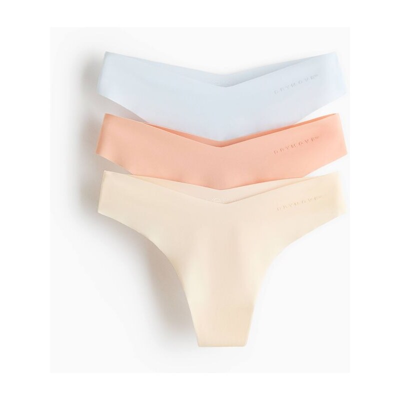 H&M - Sportovní kalhotky thong DryMove 3 kusy - oranžová 114899667