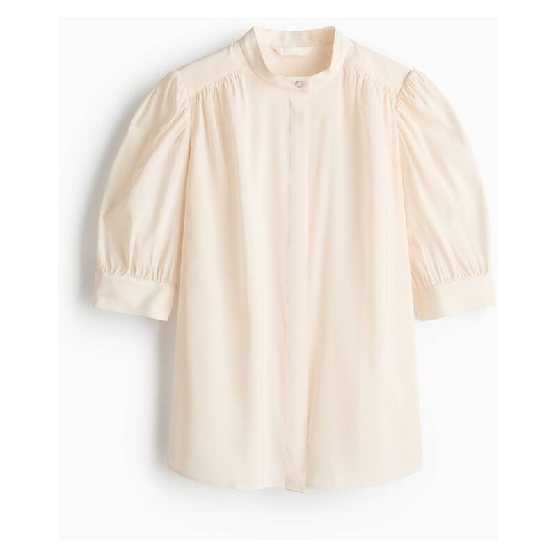 H&M - Halenkas nabíranými rukávy - béžová 114899675