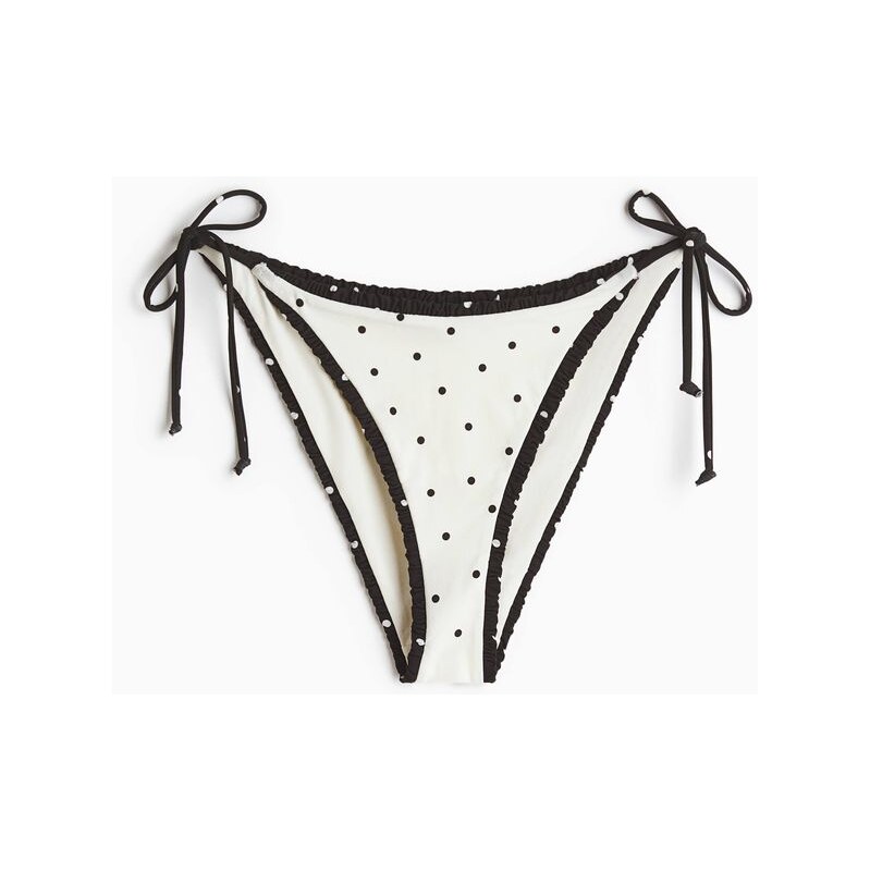H&M - Zavazovací bikinové kalhotky Cheeky Tanga - bílá 114899738