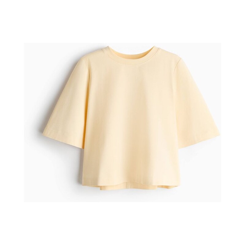 H&M - Top z bavlny pima - Světle Žlutá