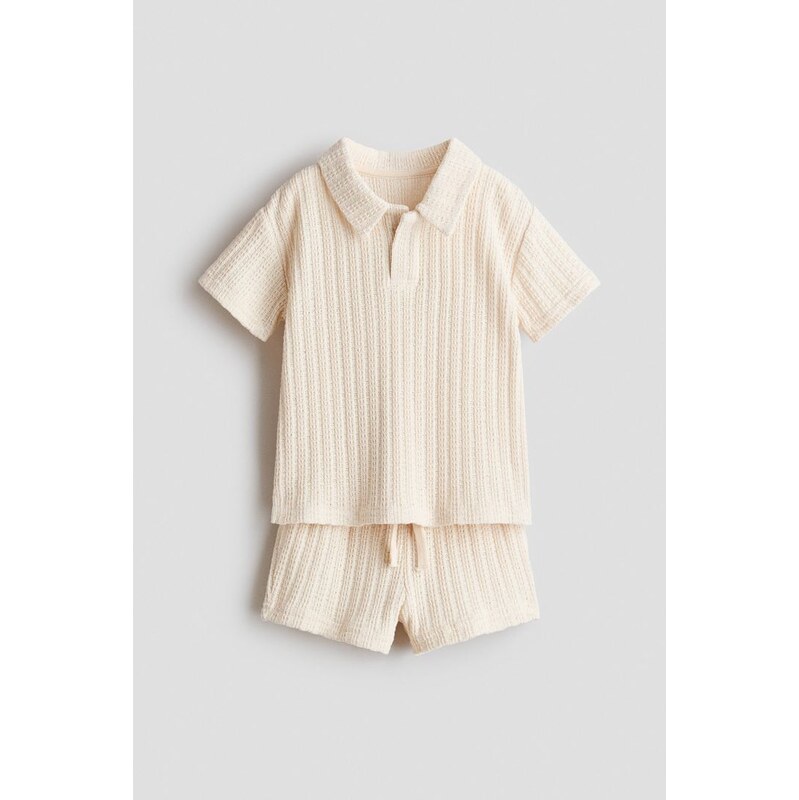 H&M - Dvoudílná souprava z ažurového úpletu - Světle Béžová