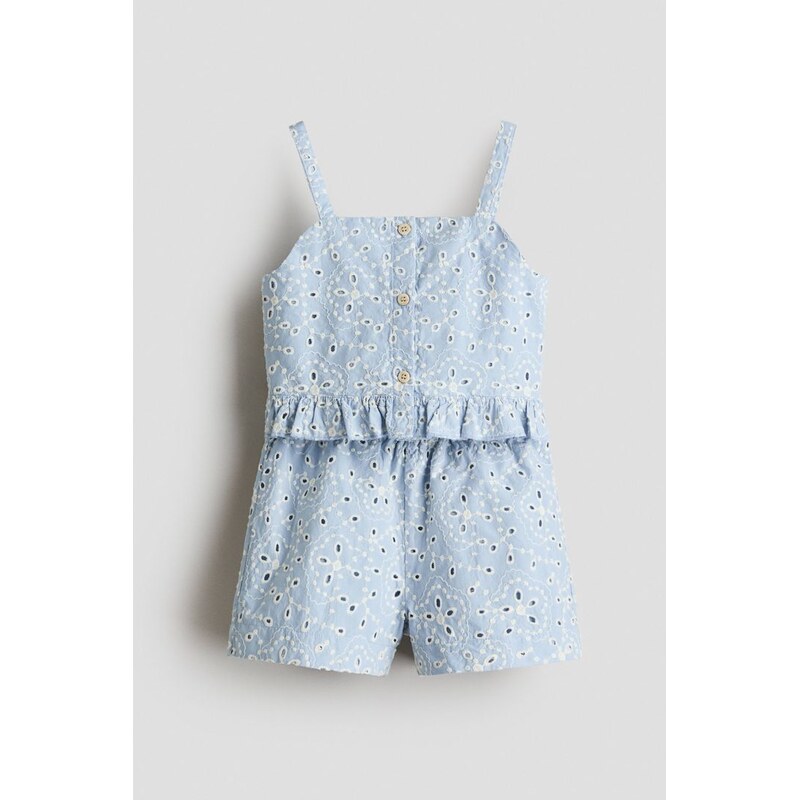 H&M - Dvoudílná soupravas madeirou - Bleděmodrá/Bílá