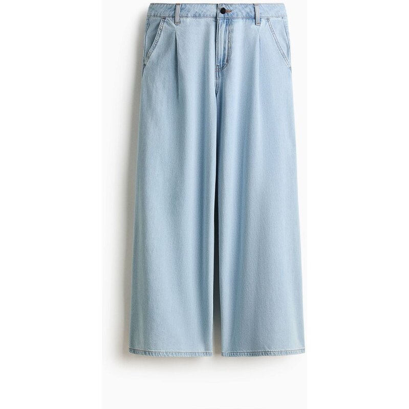 H&M - Široké keprové kalhoty - modrá 114899806