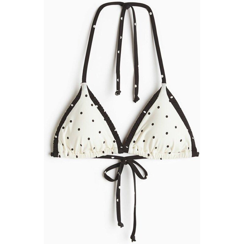 H&M - Vyztužená bikinová podprsenka - Bílá/Puntíky