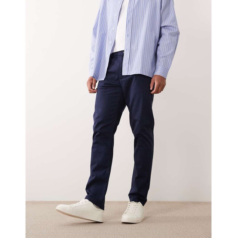 ASOS DESIGN slim chinos in navy