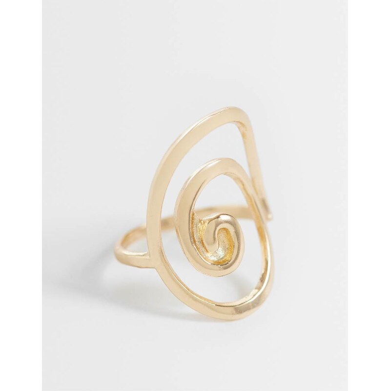 ASOS DESIGN ring with swirl design in gold tone 114969475